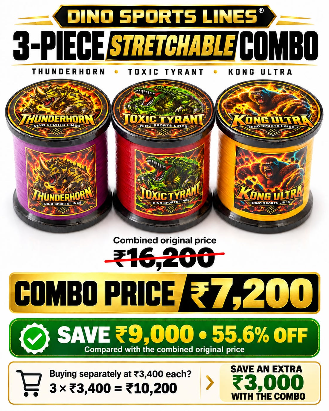 Dino Sports Lines 3 Combo Stretchable